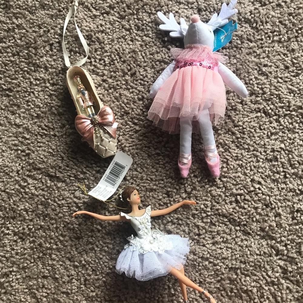Ballerina pink white ornaments